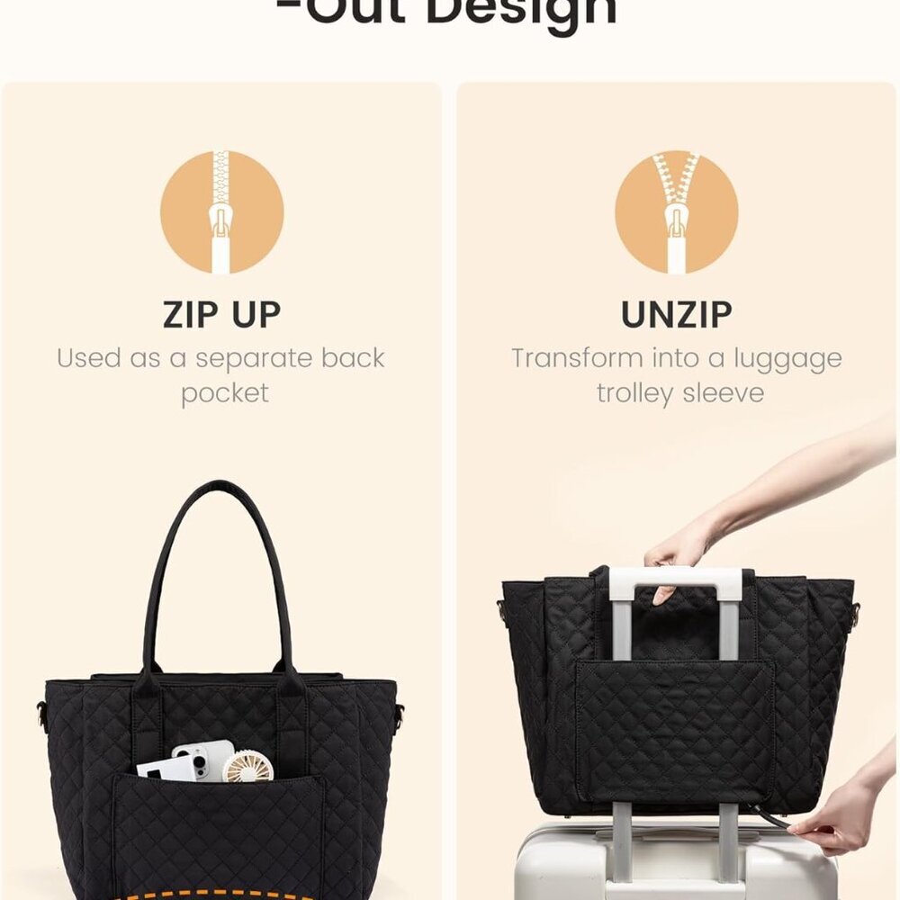 Stylish Multi-Function Tote Bag with Hidden Pocke… - image 5